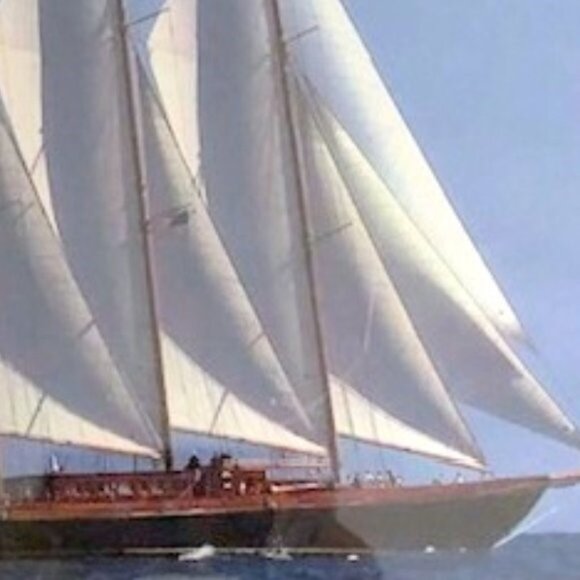 Creole Three Masted Schooner Ship Color Print Framed 1997 - Picture 3 of 10